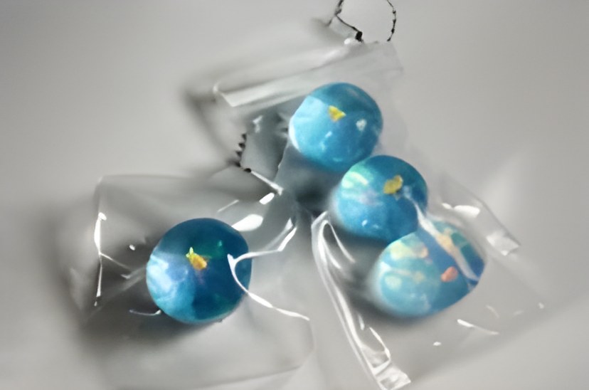 Porte-clés Perles Bleues